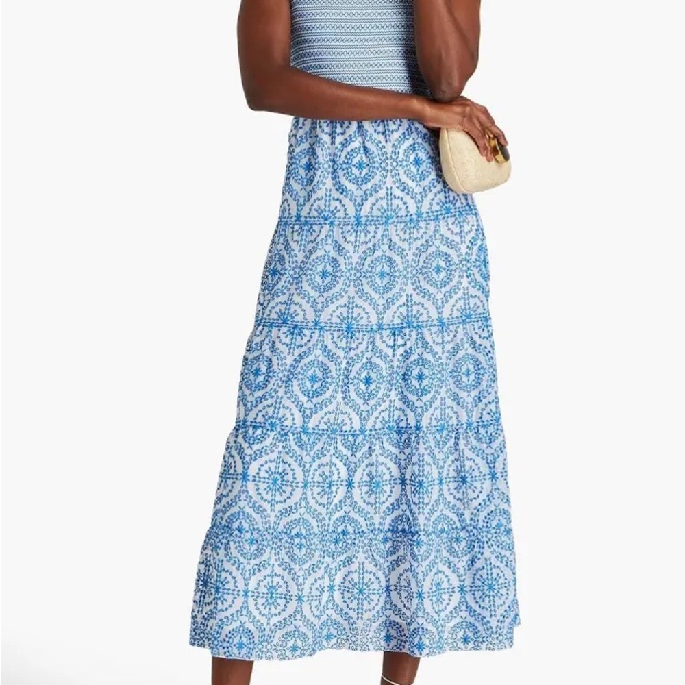 Alice + Olivia Blue and White Midi Dress